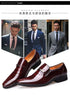 Elegant Breathable Oxford Leather Shoes for Men - Perfect Formal Flats for Office, Weddings, and Daily Wear - Comfortable Slip-On Design with Pointed Toe and Rubber Outsole